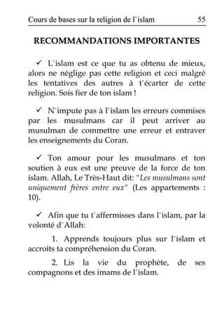 Cours de bases sur la religion de l islam | PDF