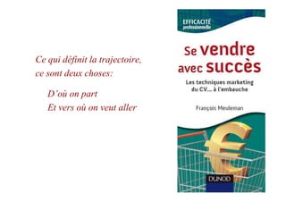 Ce qui définit la trajectoire,
ce sont deux choses:

   D’où on part
   Et vers où on veut aller
 