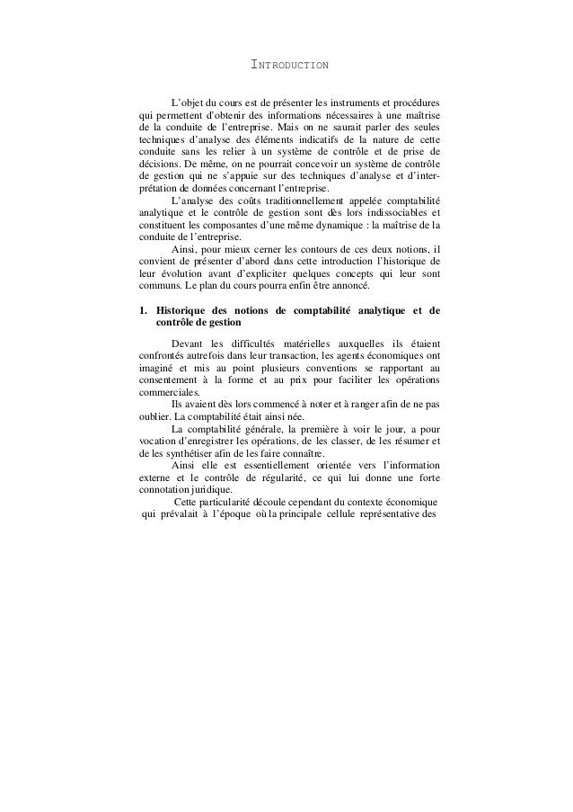 Cours De Comptabilité Analytique El H Faye - 