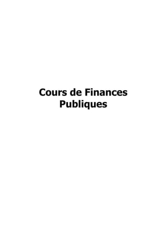 Cours de Finances
   Publiques
 