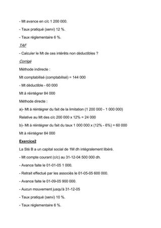 Cours de fiscalité + exercices corriges-S5