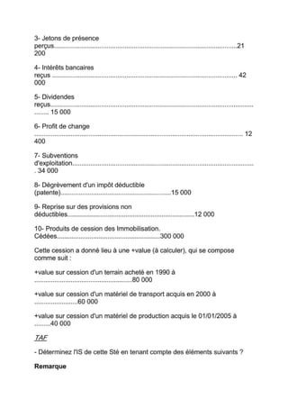 Cours de fiscalité + exercices corriges-S5