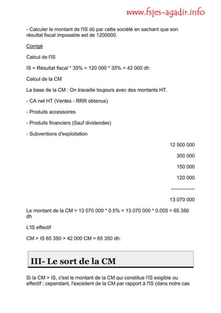 Cours de fiscalité + exercices corriges-S5