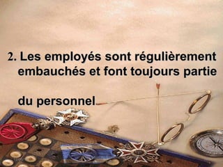 2.2. Les employés sont régulièrementLes employés sont régulièrement
embauchés et font toujours partieembauchés et font toujours partie
du personneldu personnel
12/06/14 147
Evaluation du Système de Contrôle
Interne
 