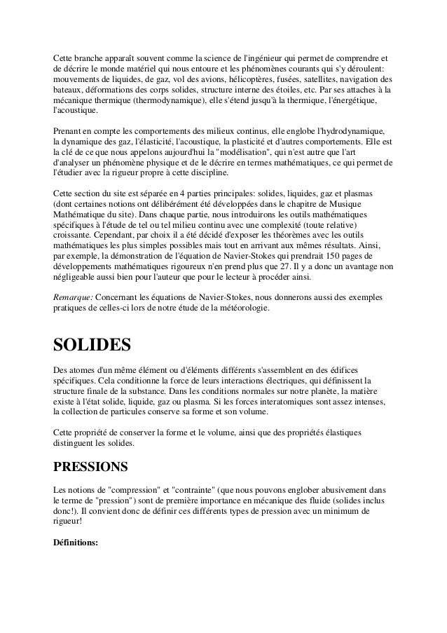 Cours De Mecanique Des Milieux Continus