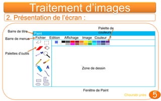 Traitement d’images1. Définition :Activité 1 :Que contient cette image?Est-ce que les poissons sont dessinés à la main?Sont-ils fixes2Chourabi ynes