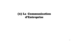 (2) La Communication
d’Entreprise
27
 
