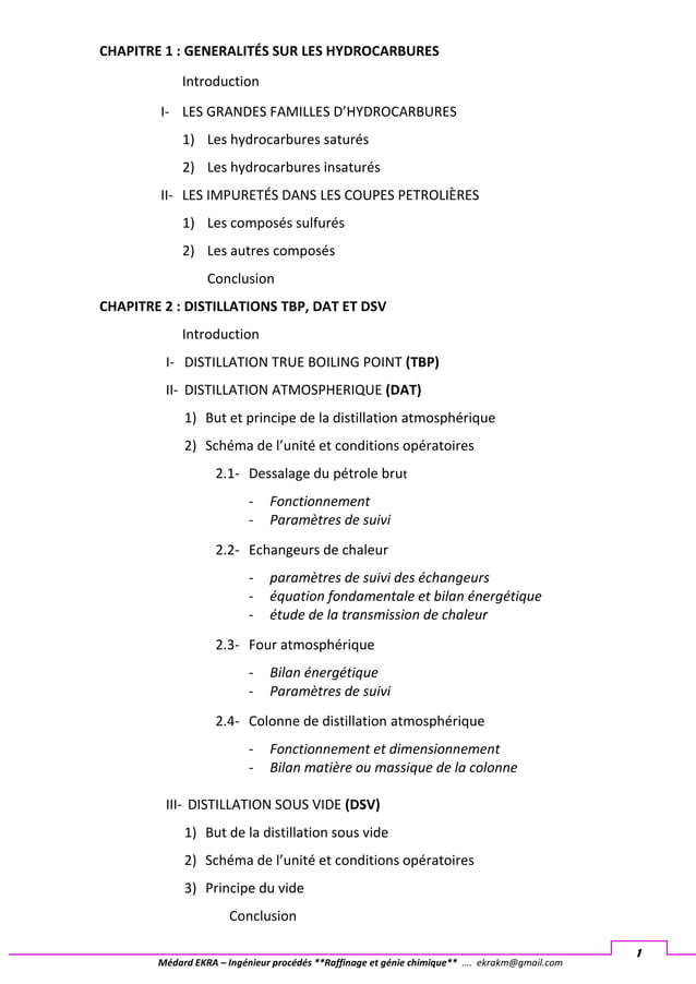 Cours de raffinage version 2018 PDF