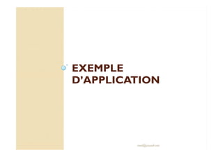 EEXXEEMMPPLLEE 
DDDD’’’’AAAAPPPPPPPPLLLLIIIICCCCAAAATTTTIIIIOOOONNNN 
med@youssfi.net 
 