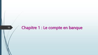 Chapitre 1 : Le compte en banque
18
 