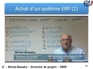 Achat d’un système ERP (1)
59
6’ - Michel Beaudry – Directeur de projets – 2009
 