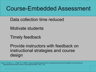 Course embedded assessment using goals, alignments and reporting