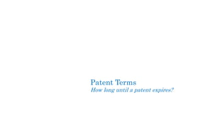 Patent Terms
How long until a patent expires?
 