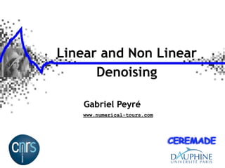 Linear and Non Linear
      Denoising

    Gabriel Peyré
   www.numerical-tours.com
 