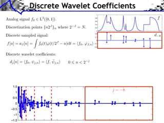 Discrete Wavelet Coefficients
                          1

                         0.8

                         0.6

                         0.4

                         0.2

                          0
                         0.2

                         0.1

                          0

                        −0.1

                        −0.2




 1.5
  1
 0.5
  0
−0.5
 −1
−1.5
 