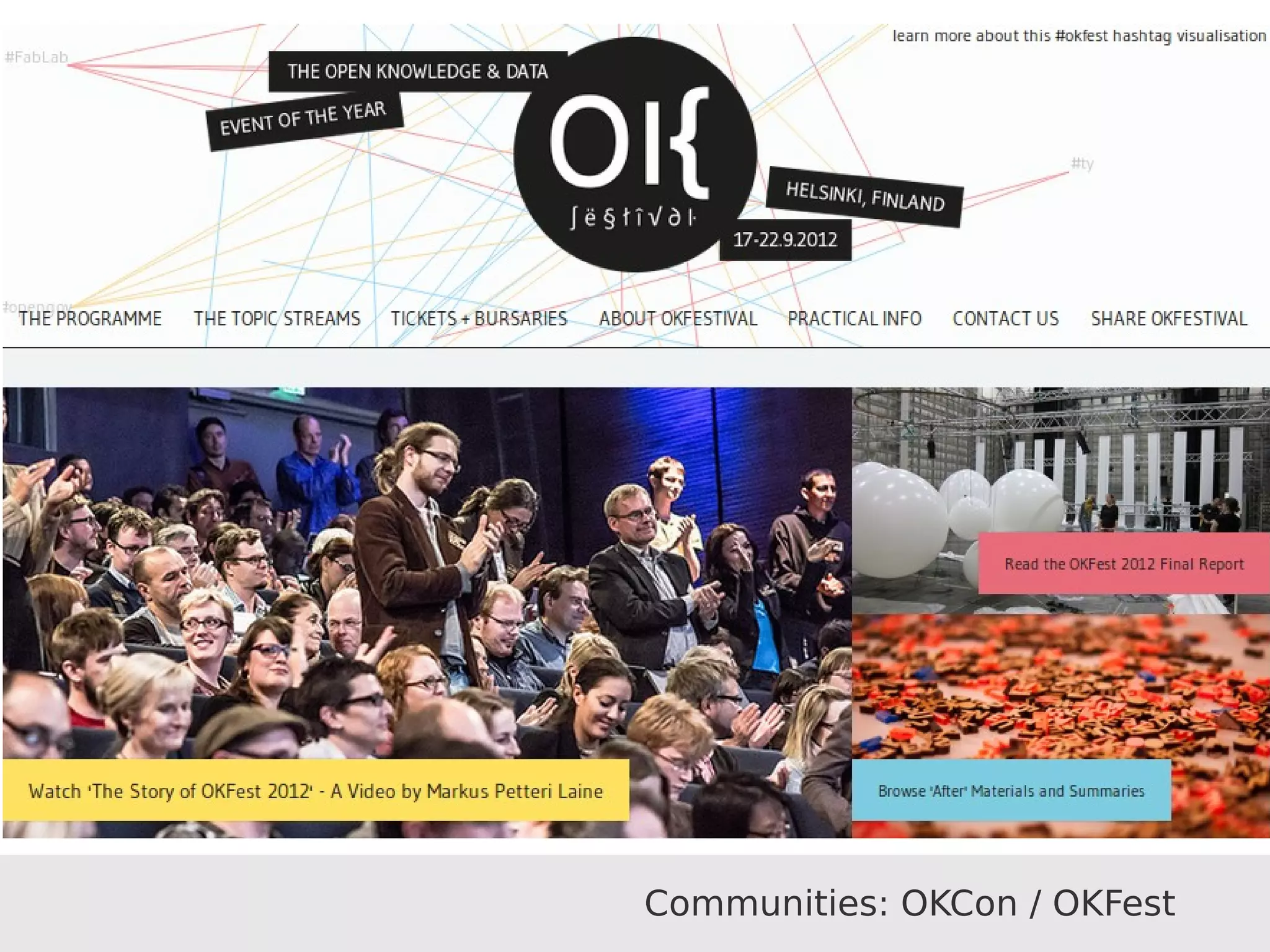 Communities: OKCon / OKFest
 