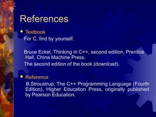 COURSE INTRODUCTION TO C++ PROGRAMMING LANGUAGE | PPT