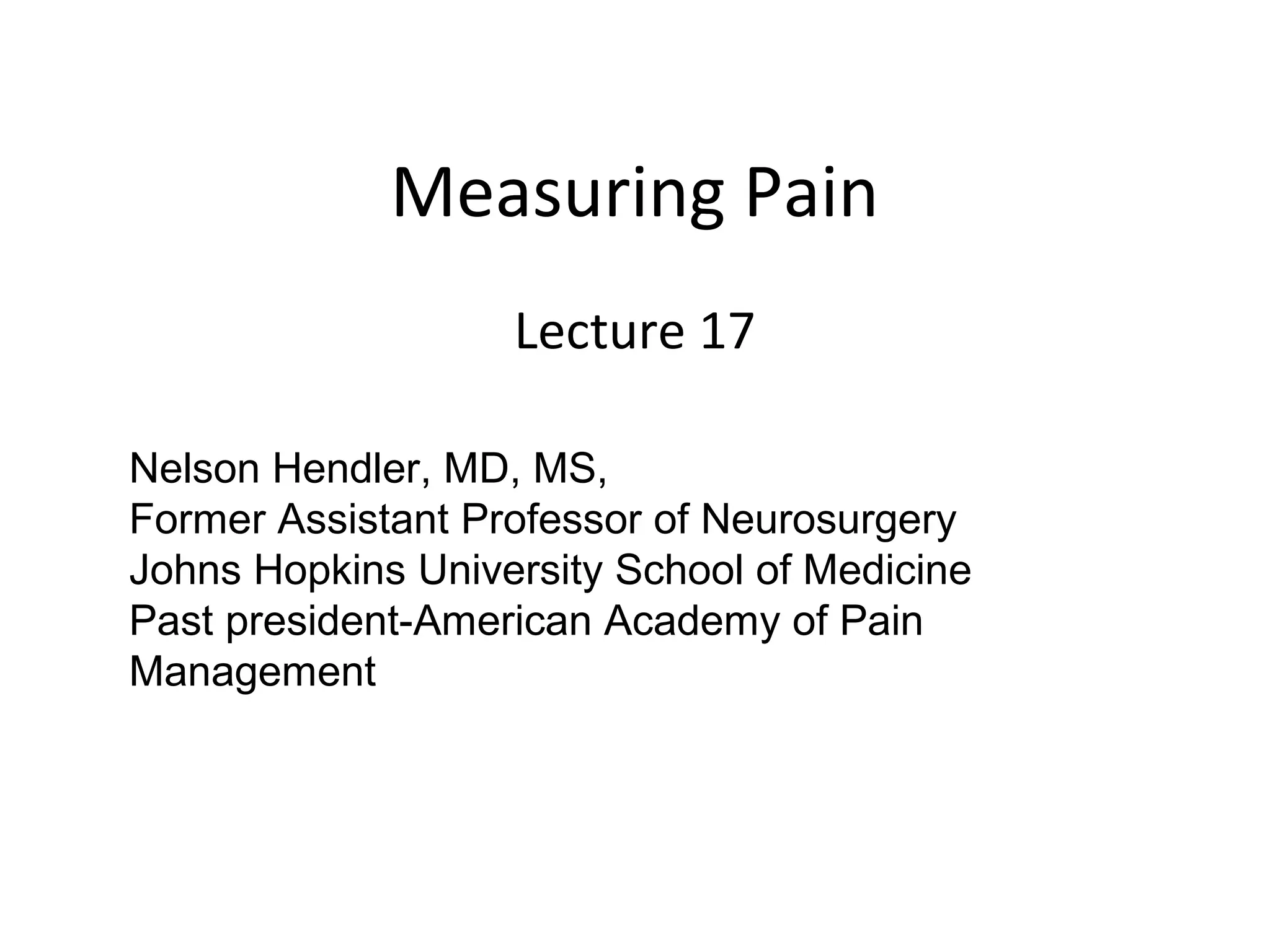 Course 17 measuring pain | PPT