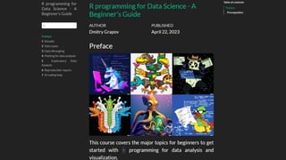R programming for Data Science - A Beginner’s Guide