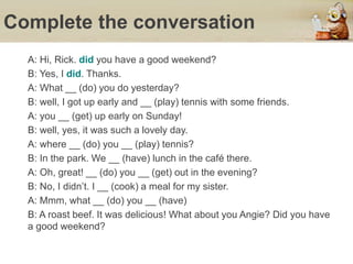 simple past tense conversation