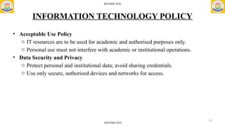 Comprehensive Information Technology Resources and Policy Overview for ...