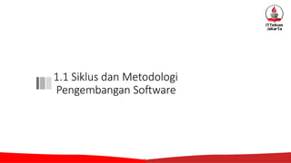 1.1 Siklus dan Metodologi
Pengembangan Software
8
 