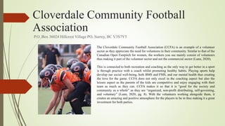 Cloverdale Community Football
Association
P.O. Box 36024 Hillcrest Village PO, Surrey, BC V3S7Y5
The Cloverdale Community ...