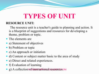 Unit/topic Examples Course Plan and Unit Plan | PDF
