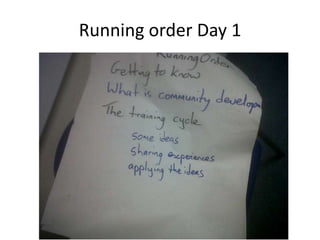 Running order Day 1
 