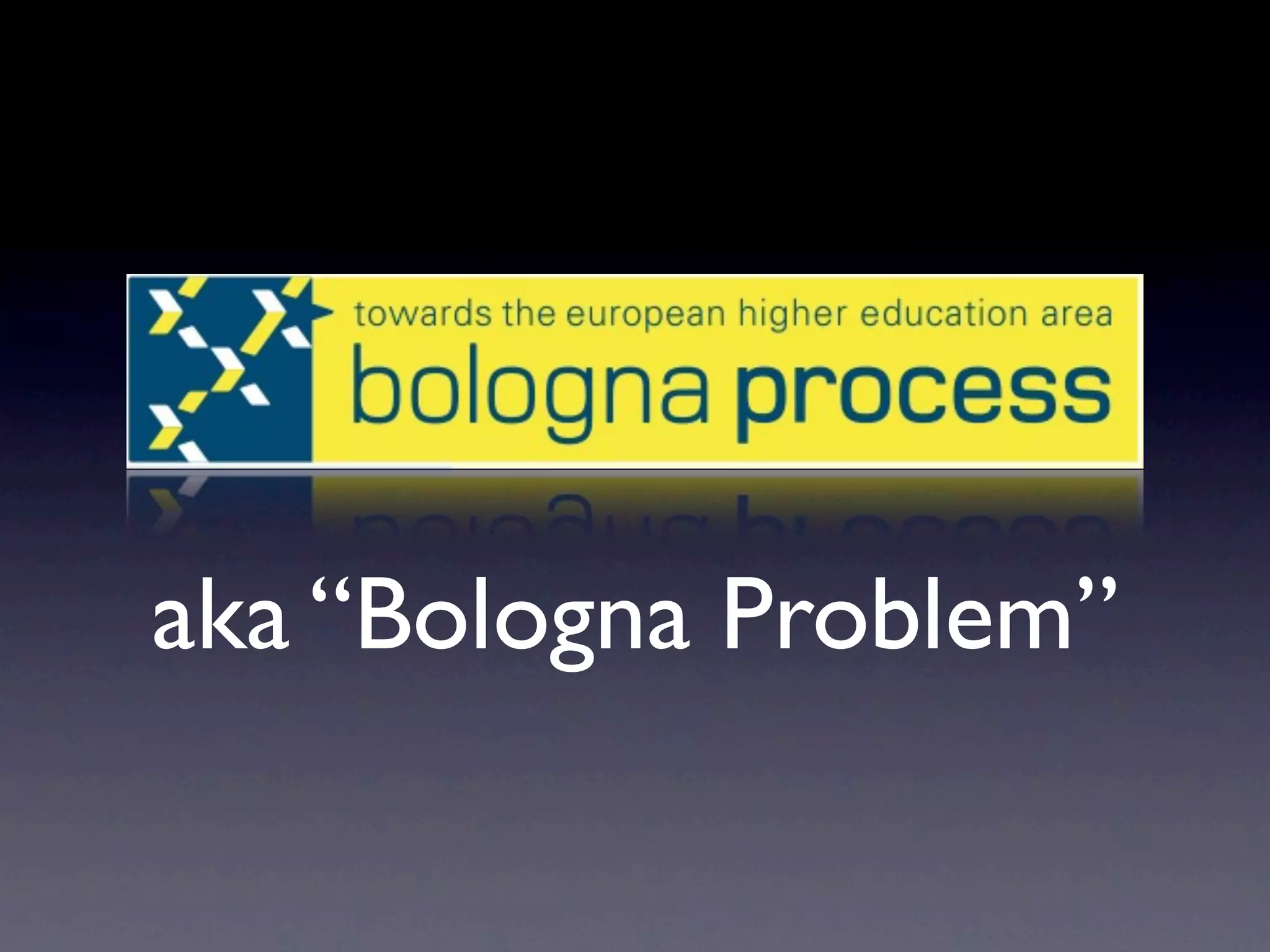 aka “Bologna Problem”
 
