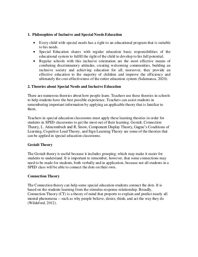 Foundation of Special and Inclusive Education | PDF