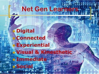 Digital Immigrant or Digital NativeDo you turn to the Internet first or second for information?Do you use a manual to learn a program, or is it intuitive?Do you print out your E-mail or have your secretary print it out for you?Do you need to print out a document in order to edit it?Do you call people into your office to see an interesting website rather than sending the link via E-mail?Do you make the “Did you get my E-mail?” phone call?