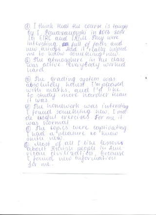 Course feedback 2013-2014