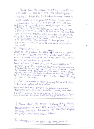 Course feedback 2013-2014