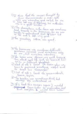 Course feedback 2013-2014