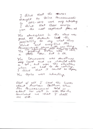 Course feedback 2013-2014