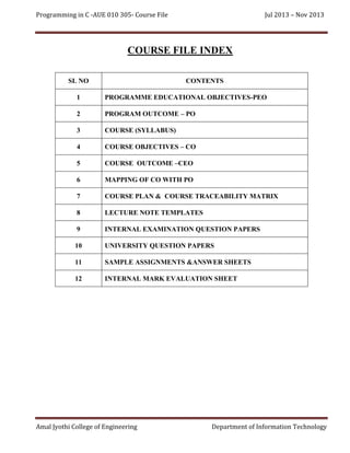 Course File-AUE010305 | PDF