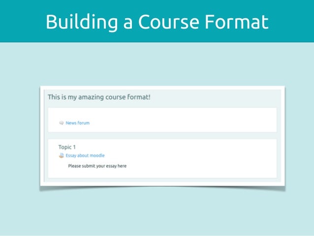 Course Formats In Moodle