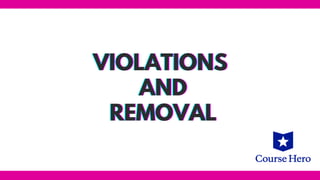 VIOLATIONS
VIOLATIONS
VIOLATIONS
AND
AND
AND
REMOVAL
REMOVAL
REMOVAL
 