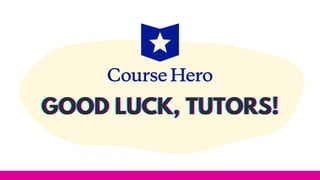 GOOD LUCK, TUTORS!
GOOD LUCK, TUTORS!
GOOD LUCK, TUTORS!
 
