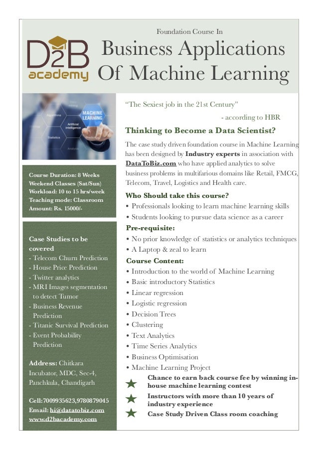 business applications of machine learning