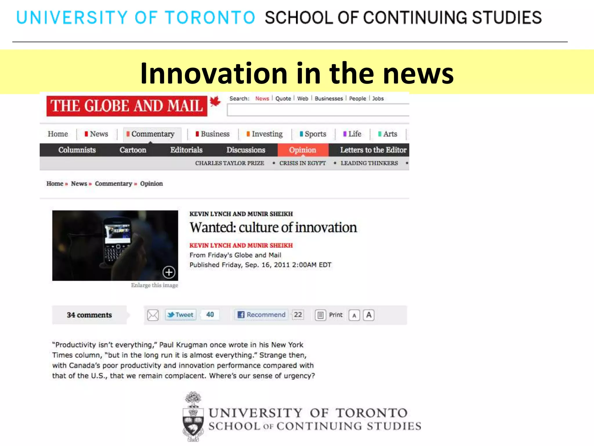 Innovation in the news
 