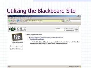Utilizing the Blackboard Site 