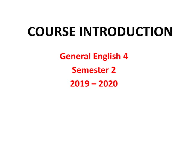Course introduction | PPT