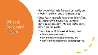 Backwards Mapping Course mapping | PPTX