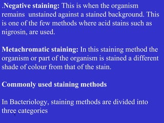 Megative Staining COURSE MLSC 417 Staining in Bacteriology.ppt