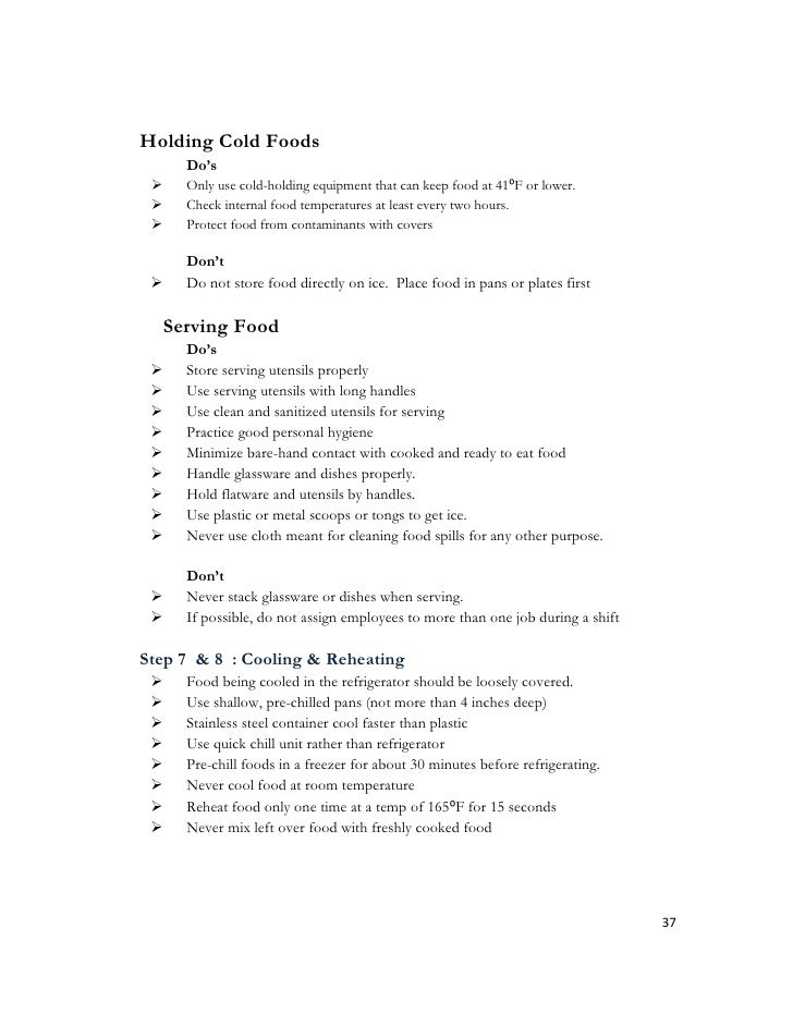 Food Service Sanitation Test Questions Food Service Sanitation Test Questions