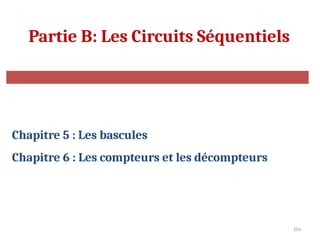 154
Partie B: Les Circuits Séquentiels
Chapitre 5 : Les bascules
Chapitre 6 : Les compteurs et les décompteurs
 