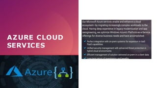 AZURE CLOUD
SERVICES
 