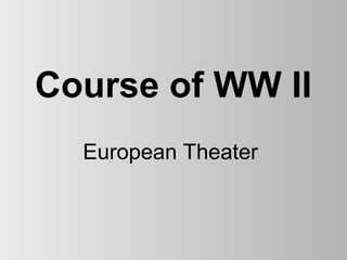 Course of WW II
  European Theater
 